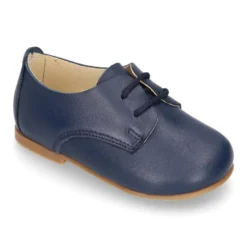 Zapatito Blucher niño primavera para peques con cordones en piel lisa suave.