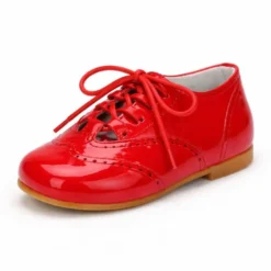 Zapatito de piel charol tipo inglesito niños con cordones – Colección ceremonia
