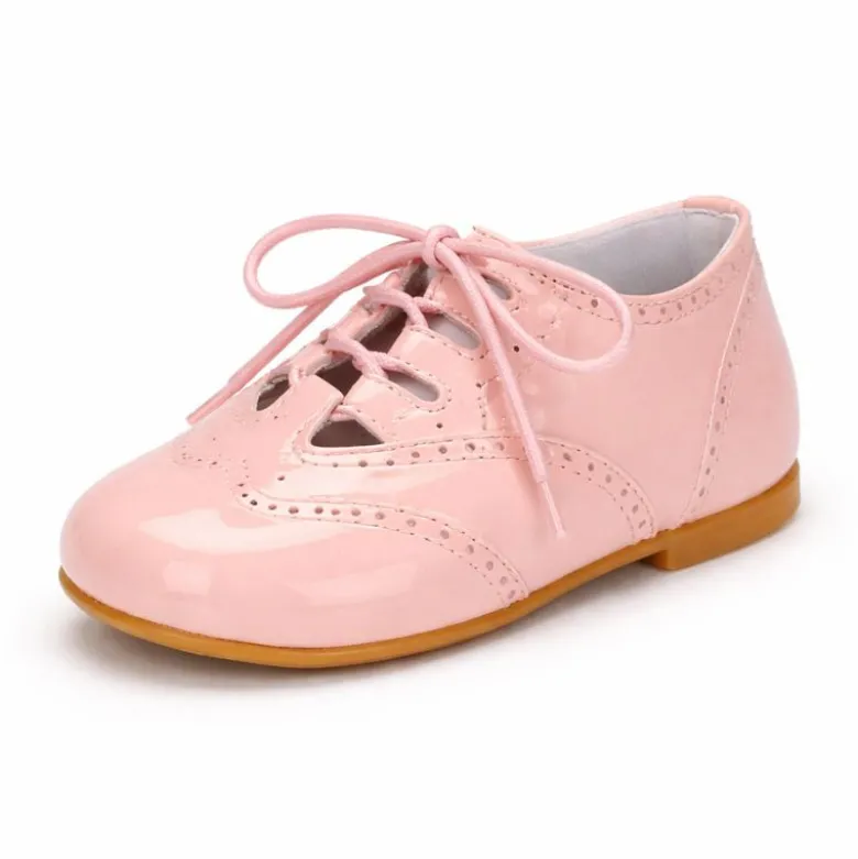 Zapatito de piel charol tipo inglesito niños con cordones – Colección ceremonia
