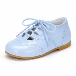 Zapatito de piel charol tipo inglesito niños con cordones – Colección ceremonia