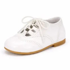 Zapatito de piel charol tipo inglesito niños con cordones – Colección ceremonia