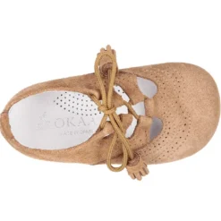 Zapatito inglés niños sin lengüeta en piel serraje.