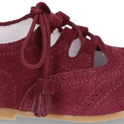 Zapatito inglés niños sin lengüeta en piel serraje.