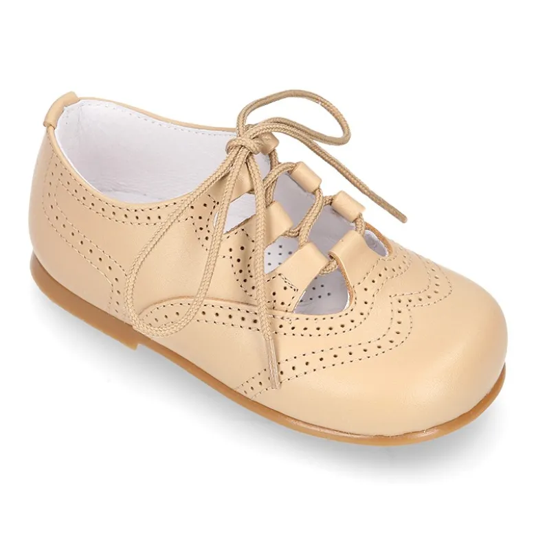 Zapatito niños tipo inglesito clásico en piel NAPA.