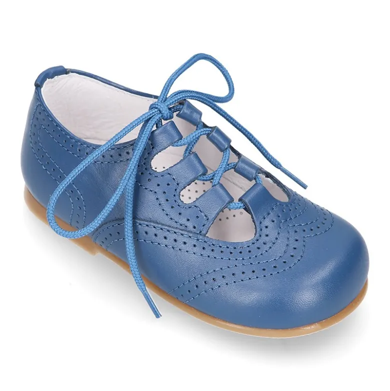 Zapatito niños tipo inglesito clásico en piel NAPA.