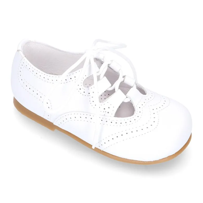 Zapatito niños tipo inglesito clásico en piel NAPA.