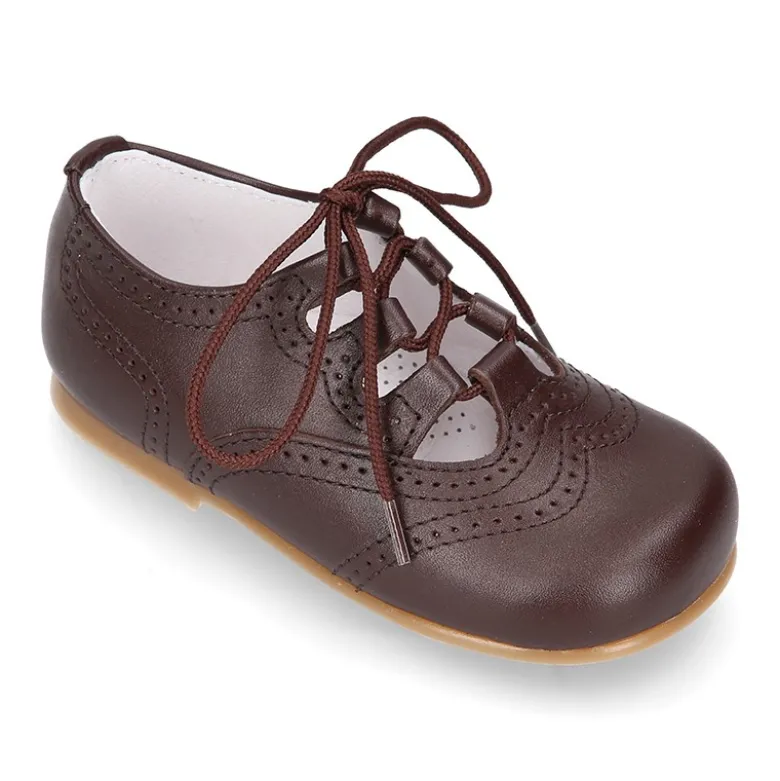 Zapatito niños tipo inglesito clásico en piel NAPA.
