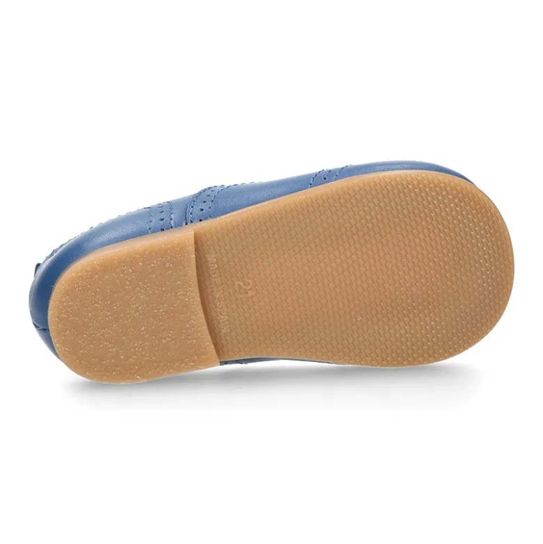Zapatito niños tipo inglesito clásico en piel NAPA.