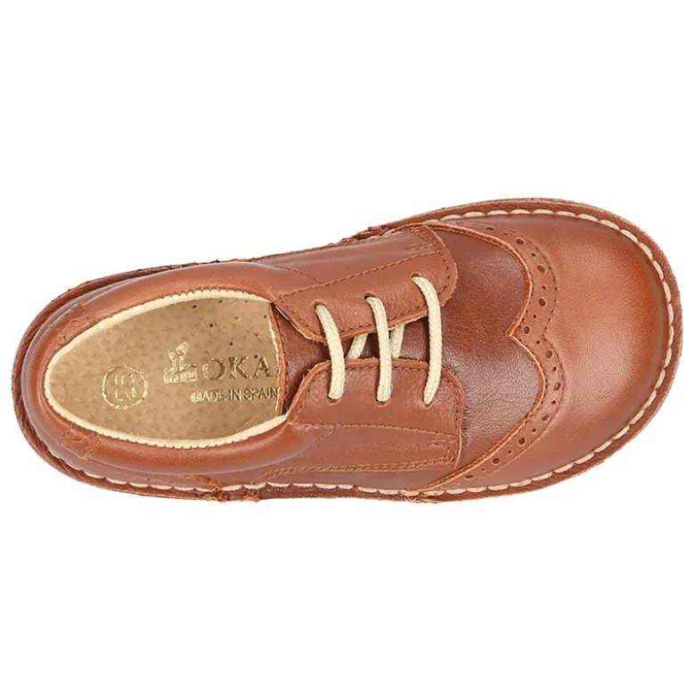 Zapatito Niño tipo blucher con picados en piel EXTRA SUAVE.