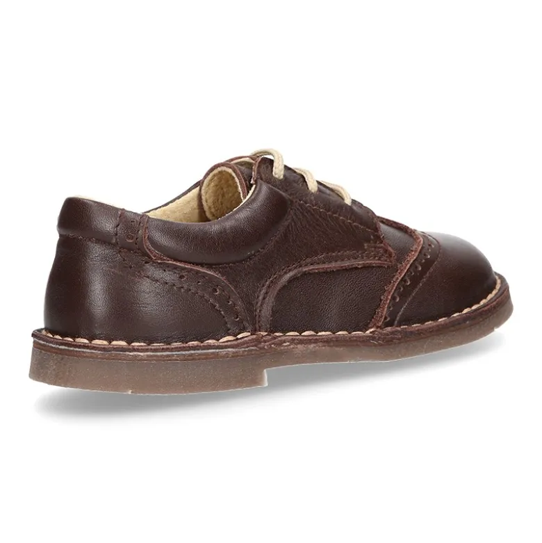 Zapatito Niño tipo blucher con picados en piel EXTRA SUAVE.