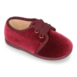 Zapatito niño tipo Blucher en terciopelo.