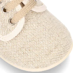 Zapatito niño tipo Blucher vestir con cordones en LINO NATURAL.