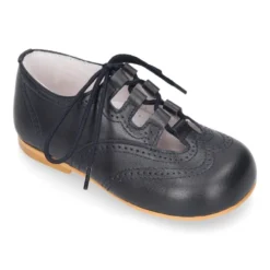 Zapatito niño tipo INGLÉS estilizado sin lengüeta en piel.