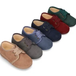 Zapatito tipo Blucher con lazos en Serratex para peques.