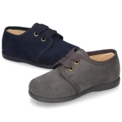 Zapatito tipo Blucher con lazos en Serratex para peques.