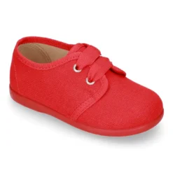 Zapatito tipo Blucher en algodón de vestir para peques.