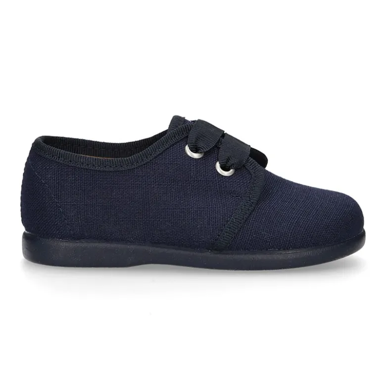 Zapatito tipo Blucher en algodón de vestir para peques.