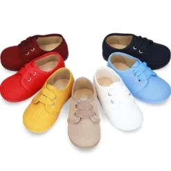 Zapatito tipo Blucher en algodón de vestir para peques.