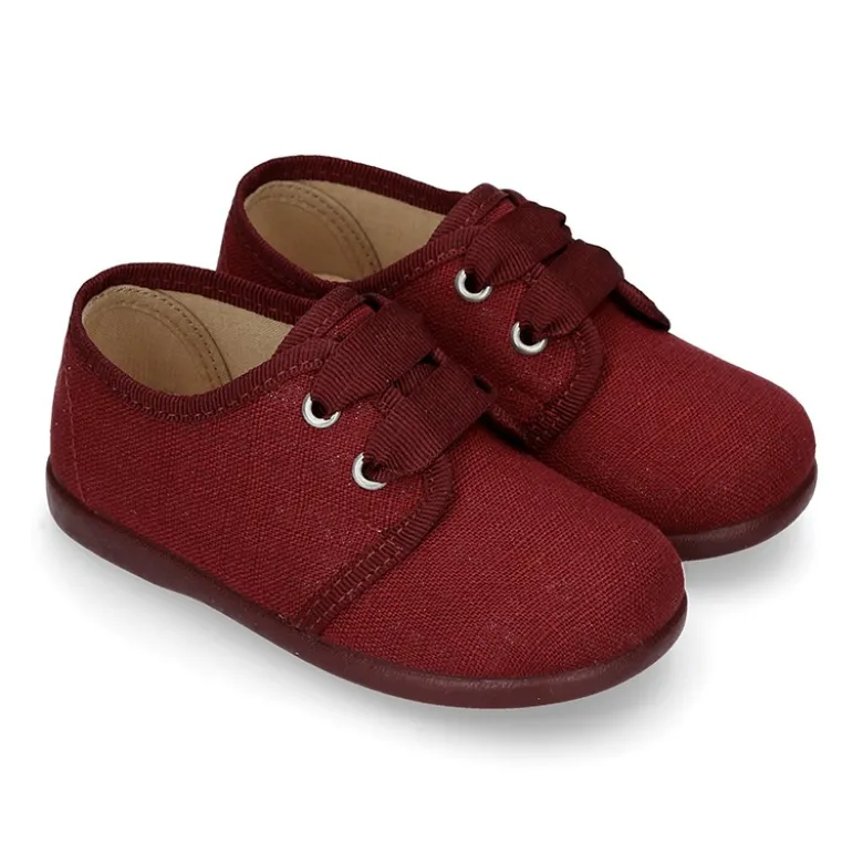 Zapatito tipo Blucher en algodón de vestir para peques.