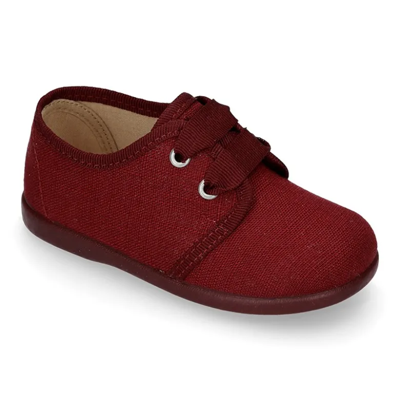 Zapatito tipo Blucher en algodón de vestir para peques.