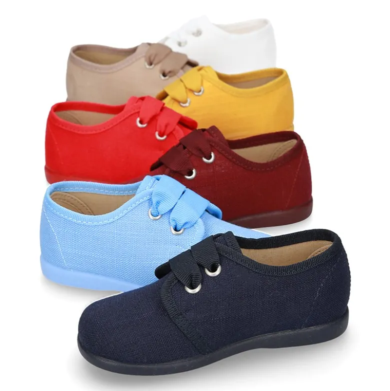 Zapatito tipo Blucher en algodón de vestir para peques.