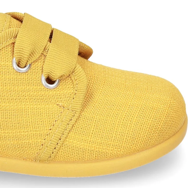 Zapatito tipo Blucher en algodón de vestir para peques.