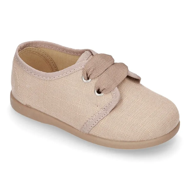 Zapatito tipo Blucher en algodón de vestir para peques.