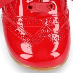 Zapatito tipo Blucher en piel charol ROJO.