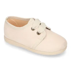 Zapatito tipo Blucher niños con lazos en Serratex colores PASTELES.