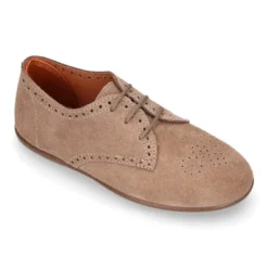 Zapatito tipo Blucher Niños en piel serraje con PICADOS.