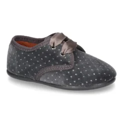 Zapatito tipo Blucher niños en terciopelo con cristalitos para peques.