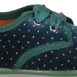 Zapatito tipo Blucher niños en terciopelo con cristalitos para peques.
