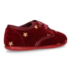 Zapatito tipo Blucher niños en terciopelo con ESTRELLAS bordadas.