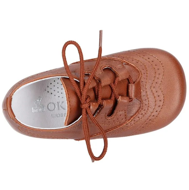 Zapatito tipo INGLÉS niños en piel napa suave CUERO.