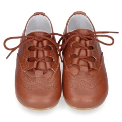 Zapatito tipo INGLÉS niños en piel napa suave CUERO.