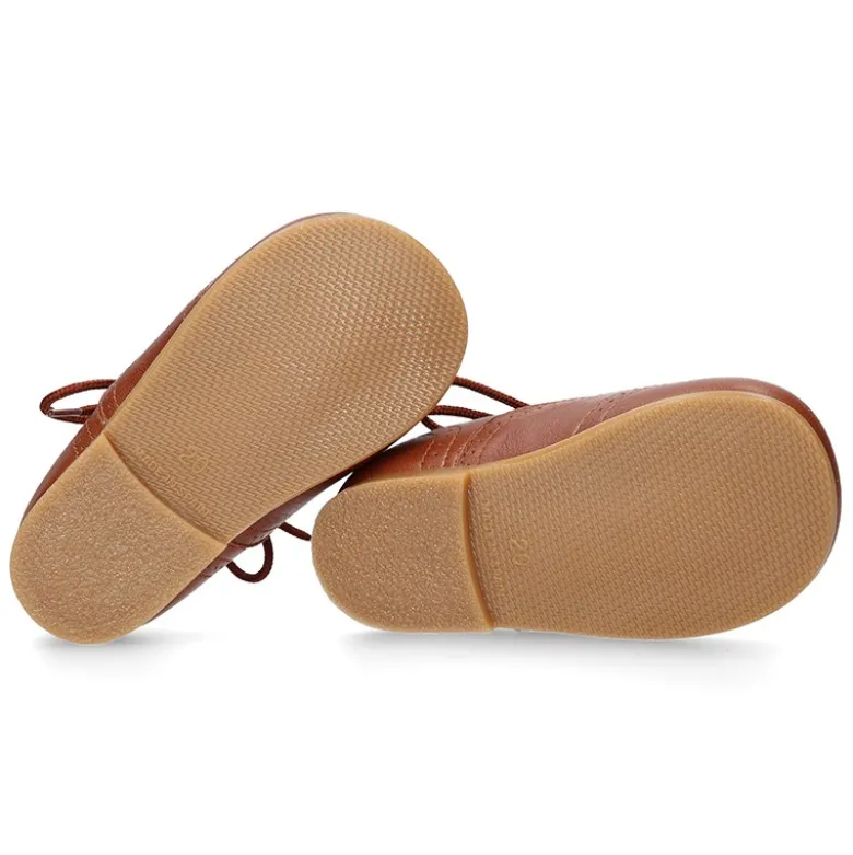 Zapatito tipo INGLÉS niños en piel napa suave CUERO.