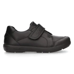 Zapato colegial niño OKAA tipo deportivo sin cordones, elástico y puntera reforzada en piel lavable.