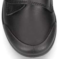 Zapato colegial niño OKAA tipo Blucher sin cordones y puntera reforzada en piel lavable.