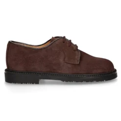 Zapato colegial Niño tipo Blucher con cordones en piel lisa Serraje.