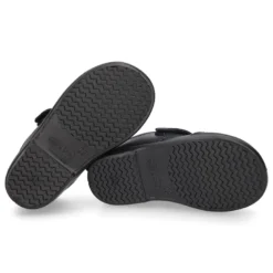 Zapato colegial tipo Blucher sin cordones y con puntera en piel lavable para peques.