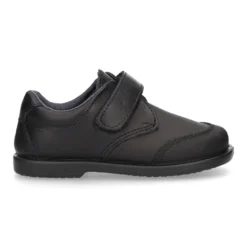 Zapato colegial tipo Blucher sin cordones y con puntera en piel lavable para peques.
