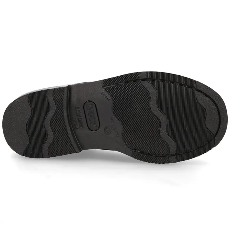 Zapato colegial tipo Blucher con cordones en piel lisa Boxcalf.