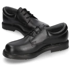 Zapato colegial tipo Blucher con cordones en piel lisa Boxcalf.