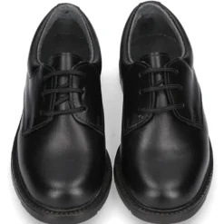 Zapato colegial tipo Blucher con cordones en piel lisa Boxcalf.