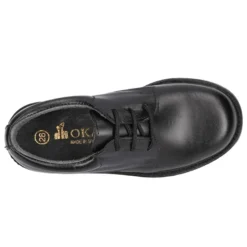 Zapato colegial tipo Blucher con cordones en piel lisa Boxcalf.