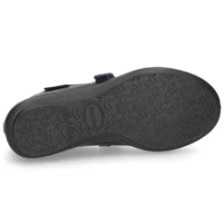 Zapato colegial tipo Mercedita con cierre adherente y lazo en piel lavable para niñas.