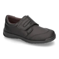 Zapato colegio sin cordones y con puntera en piel lavable.