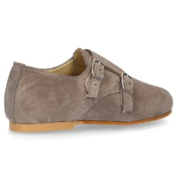 Zapato de vestir niña tipo Blucher con DOBLE HEBILLA en Piel serraje.