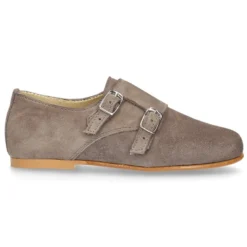 Zapato de vestir niña tipo Blucher con DOBLE HEBILLA en Piel serraje.