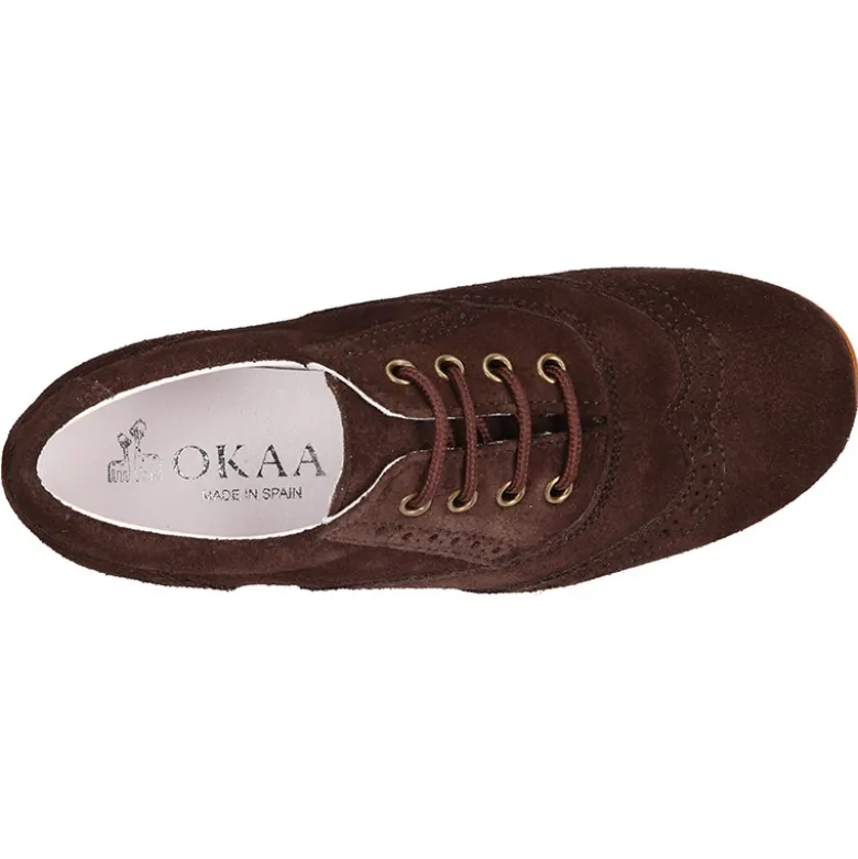Zapato de vestir tipo blucher con picados en PIEL serraje.
